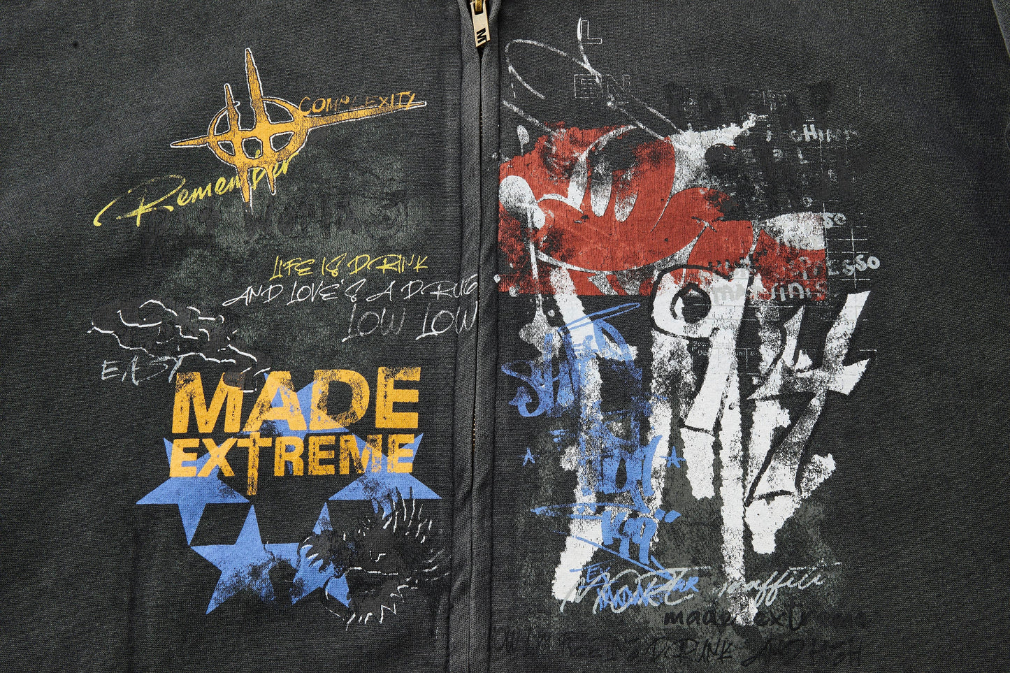 Grunge Graffiti | Full-Zip Hoodie - Luxuryurbanwear