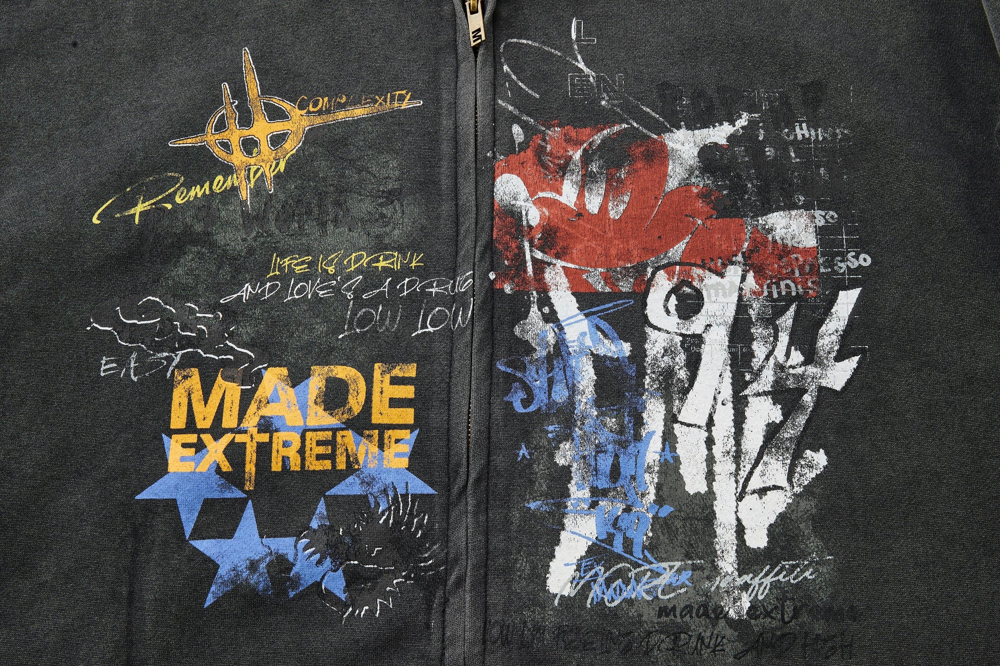 Grunge Graffiti | Full-Zip Hoodie - Luxuryurbanwear
