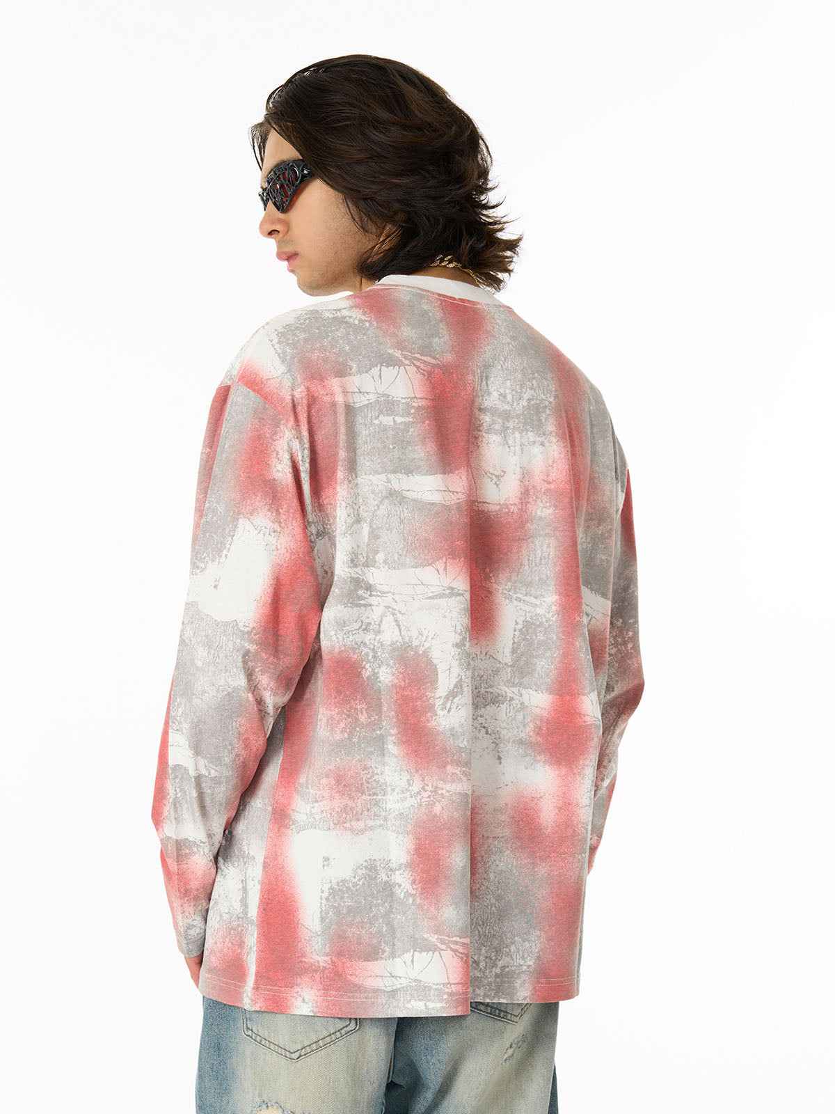 Street Dirty Bye Gradient Design Long-Sleeved T-Shirt