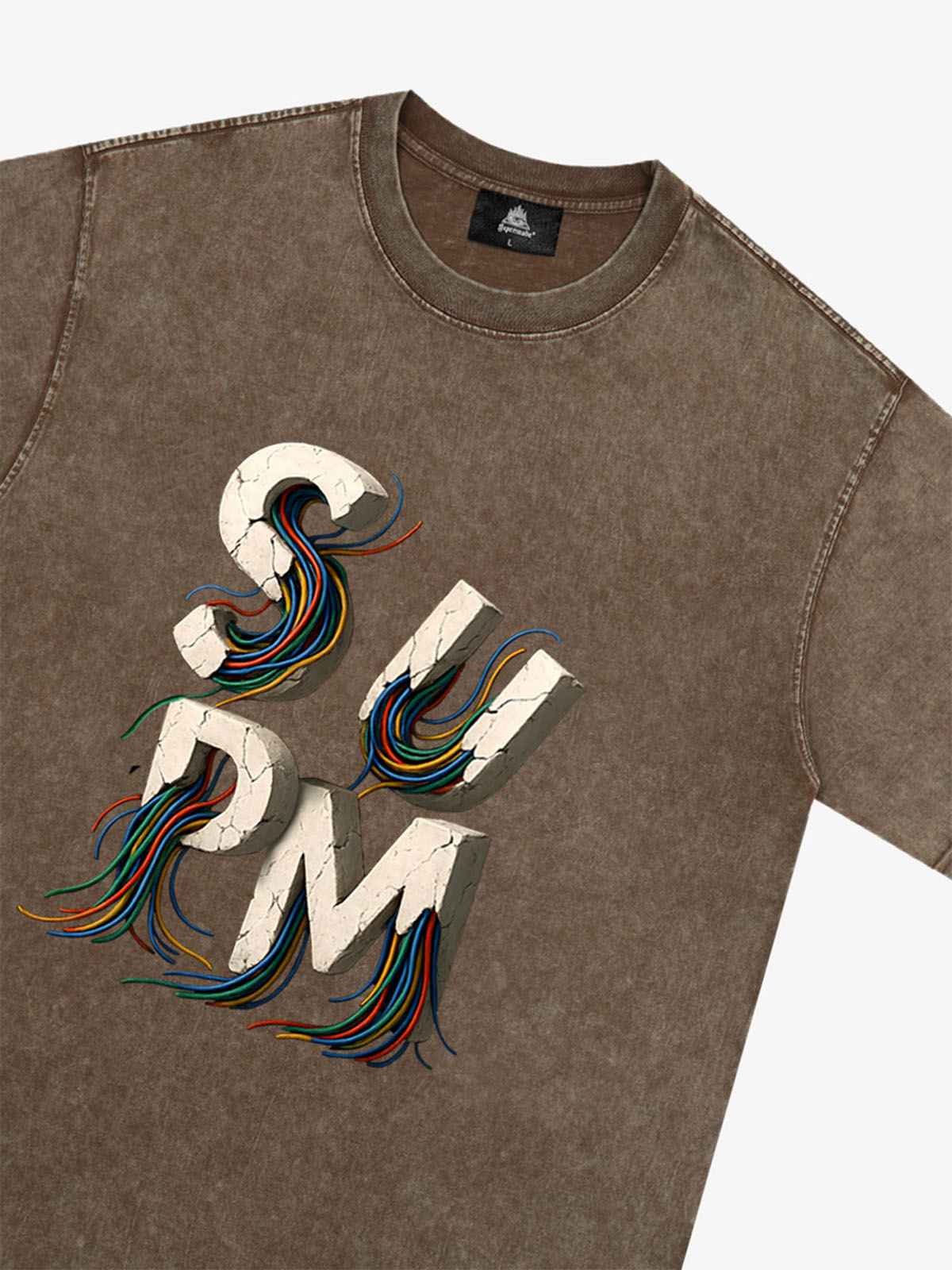 SPMD Letter Cable Graphic T-Shirt