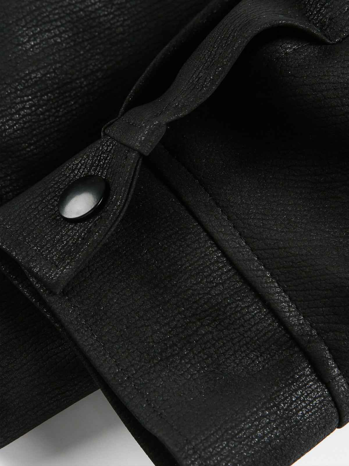 Vintage Faux Fur Collar Patchwork PU Leather Zip Up Jacket