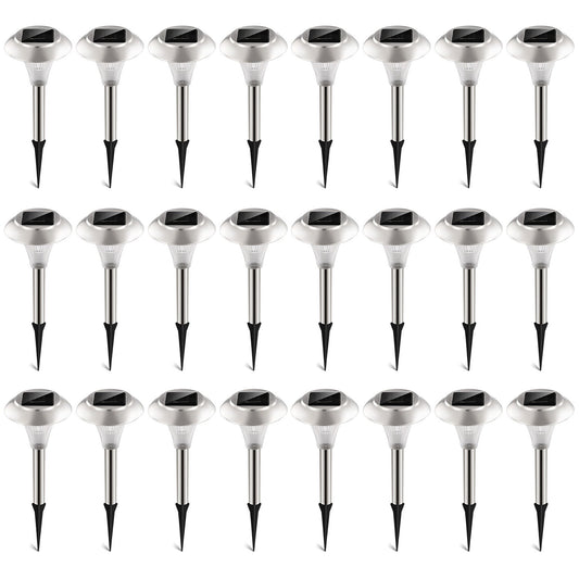 24Packs Solar Garden Lights Outdoor IP44 Waterproof Solar Pathway Lights Color Changing Landscape Lamps 10Hrs Lawn Lighting for Yard Driveway Walkway