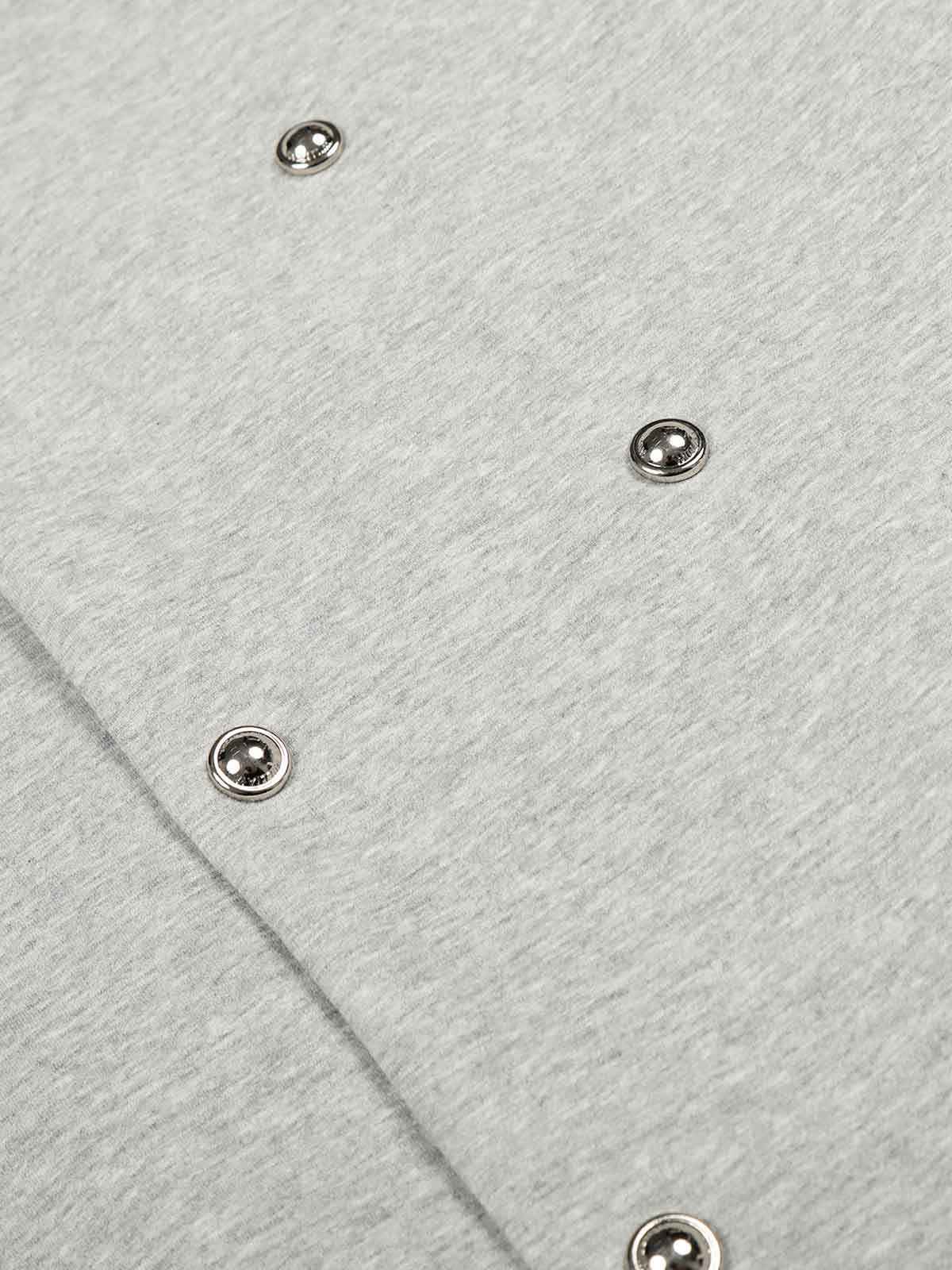 Button Detail Striped Panel Faux Layered Jacket