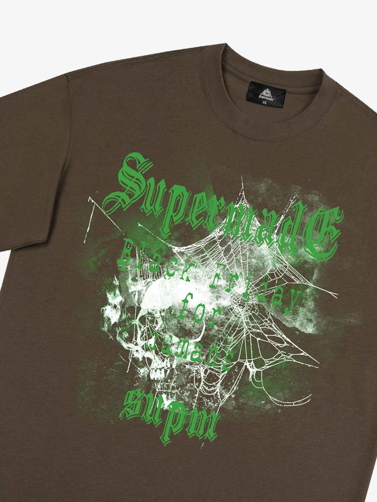 Gothic Skull Spiderweb Graphic T-Shirt