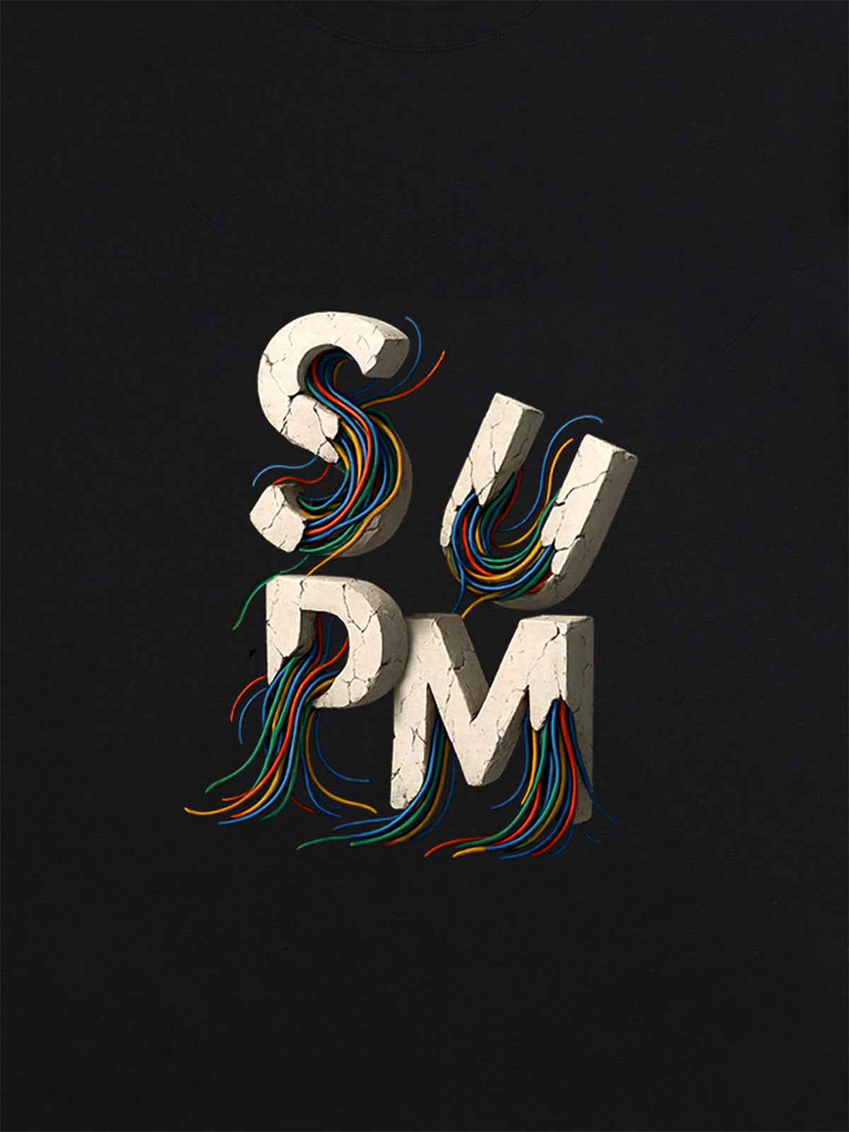 SPMD Letter Cable Graphic T-Shirt