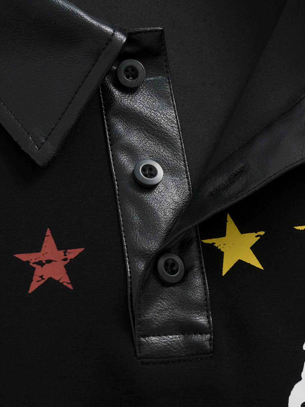 Motorcycle Style Lapel Polo Long Sleeve T-Shirt