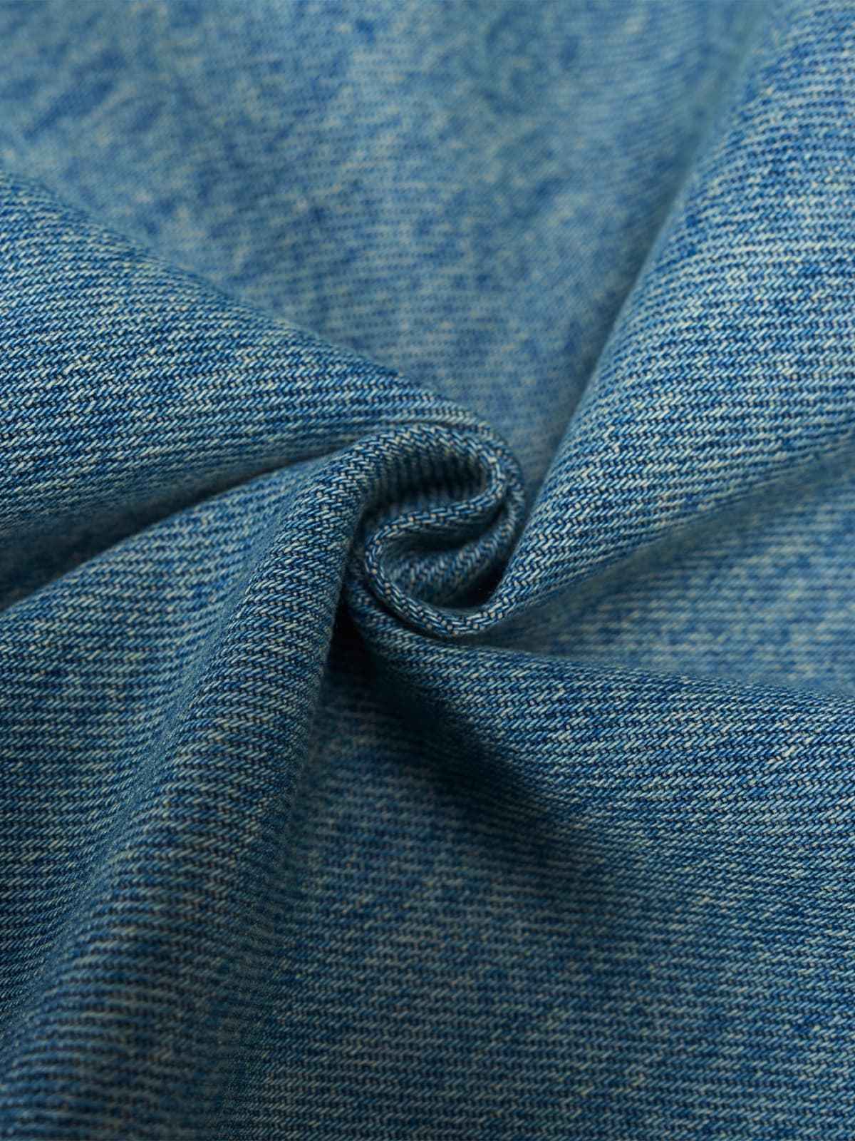 Vintage Light-Wash Pleated Barrel Jeans