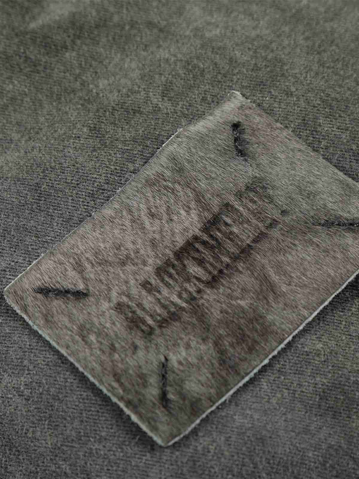 Vintage Distressed Pleated Shearling Collar Fleece Jacket