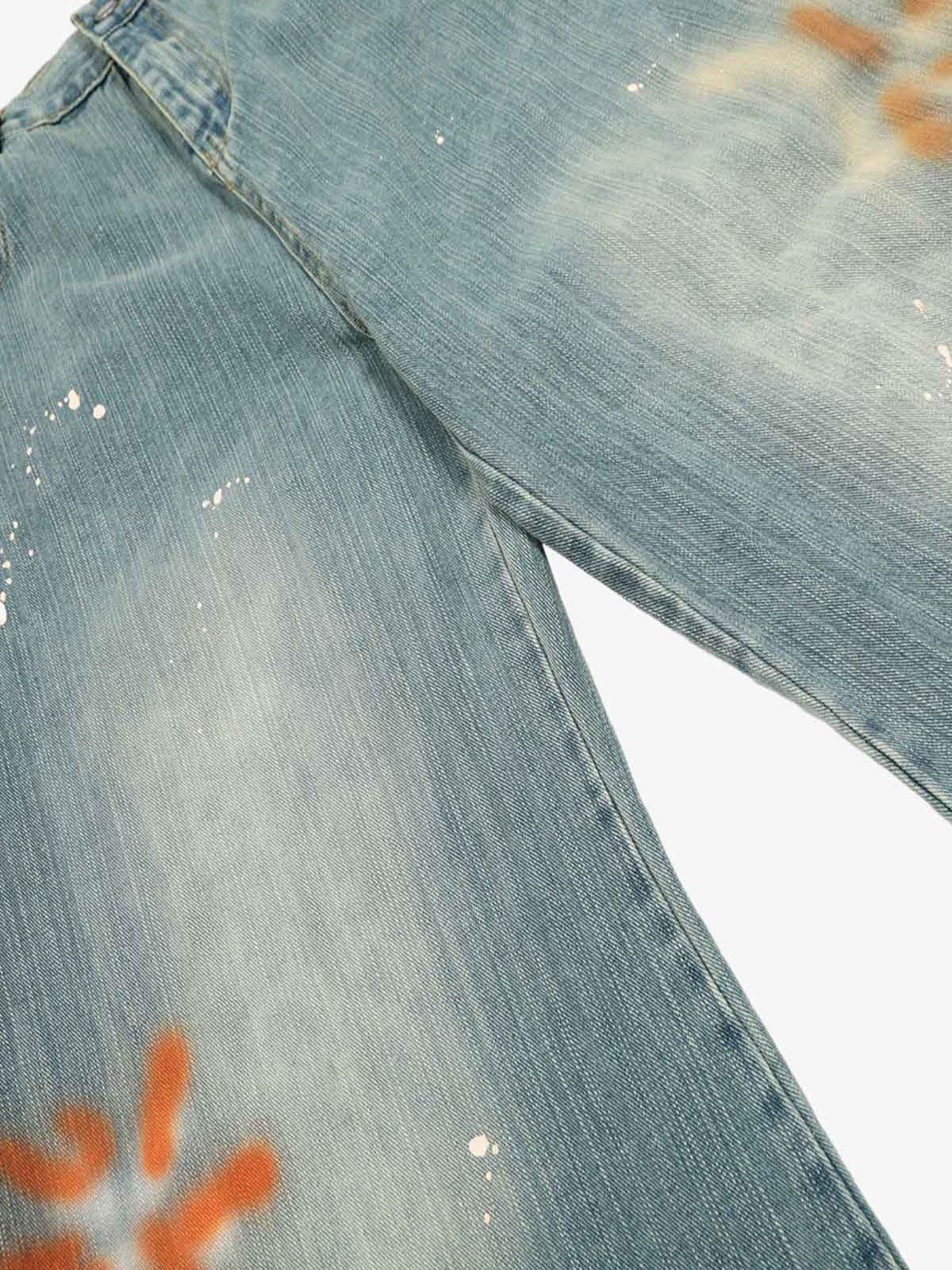 Washed Slub Machete Dye Jeans - Luxuryurbanwear