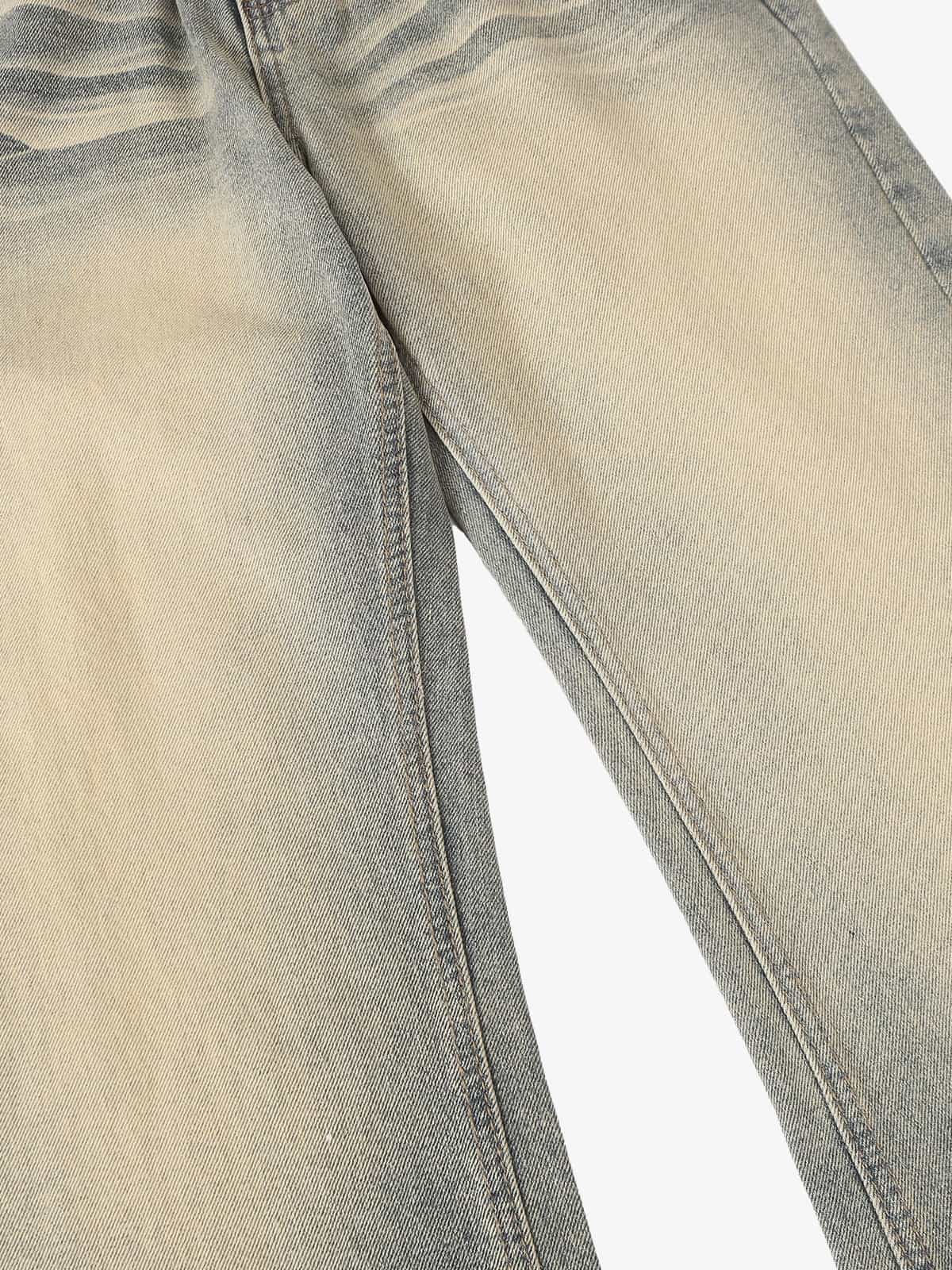Vintage Washed Flare Jeans - Luxuryurbanwear