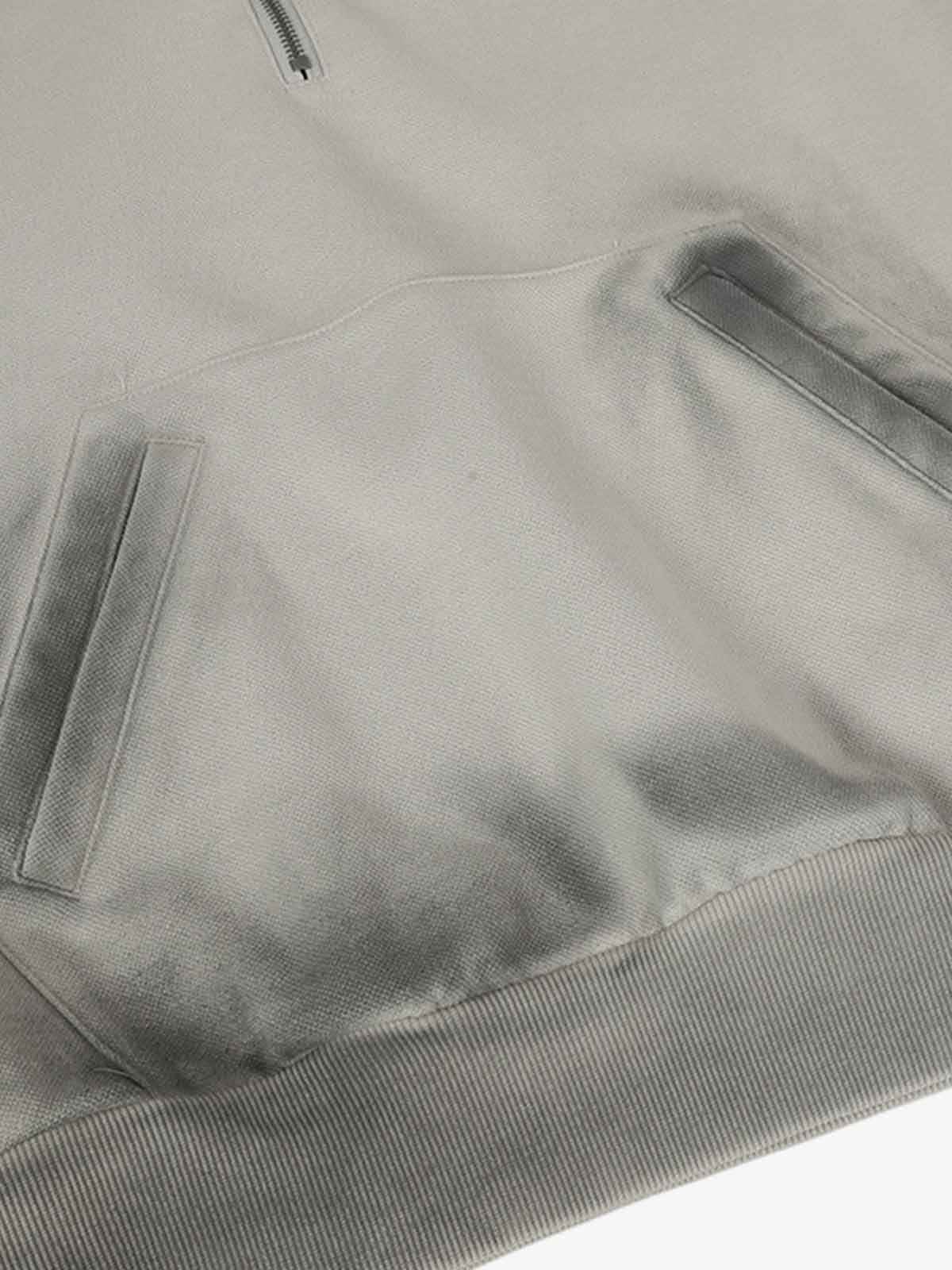 Vintage Washed Half Zip Pocket Dirty Dye Hoodie
