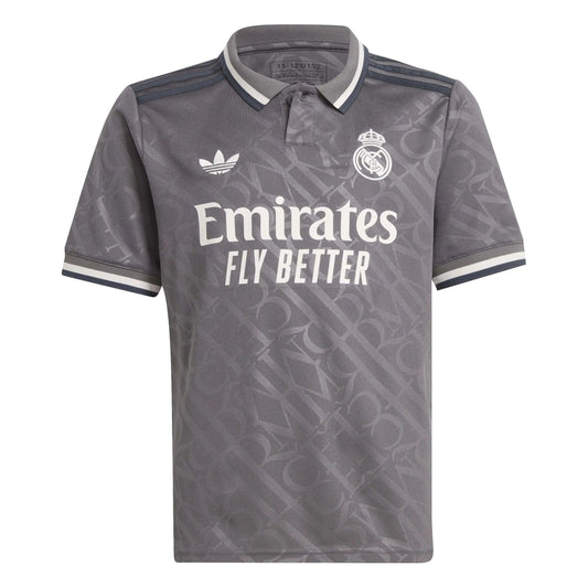adidas Boys Real Madrid 24/25 Third Jersey Charcoal