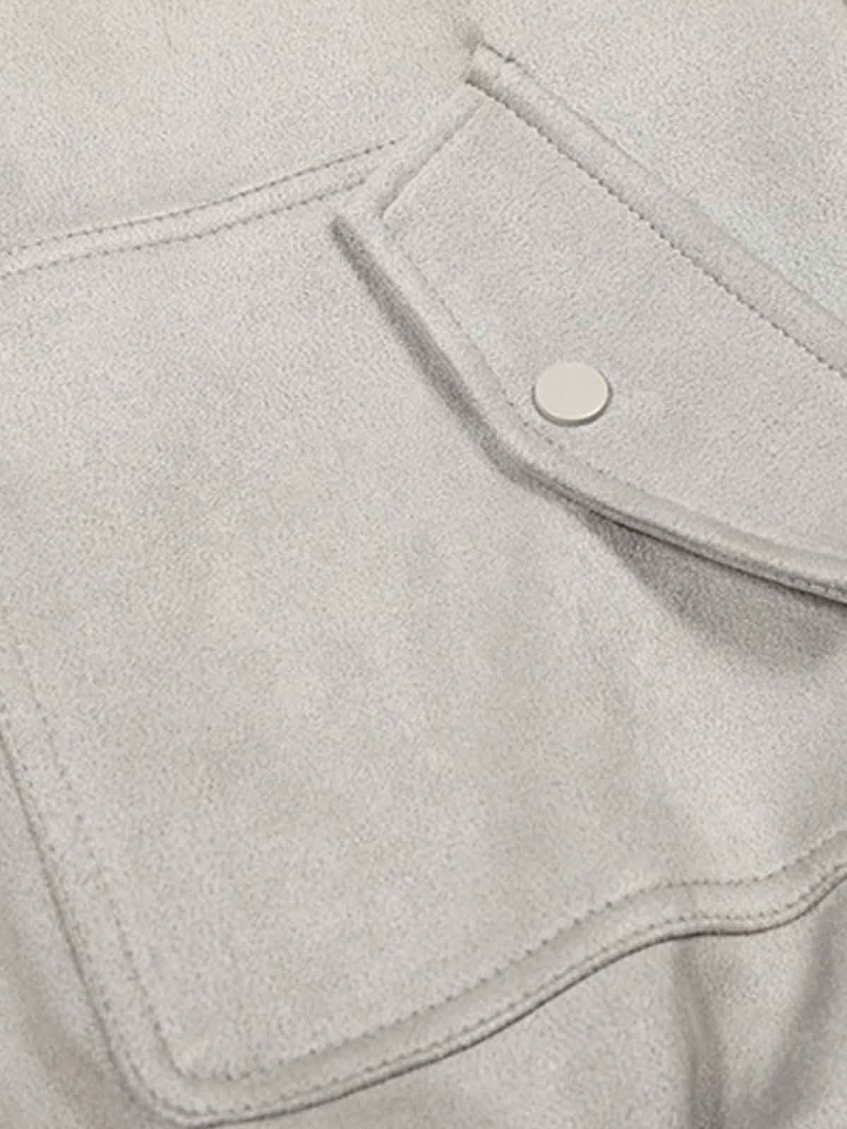 Vintage Suede Faux Fur Lined Aviator Bomber Jacket