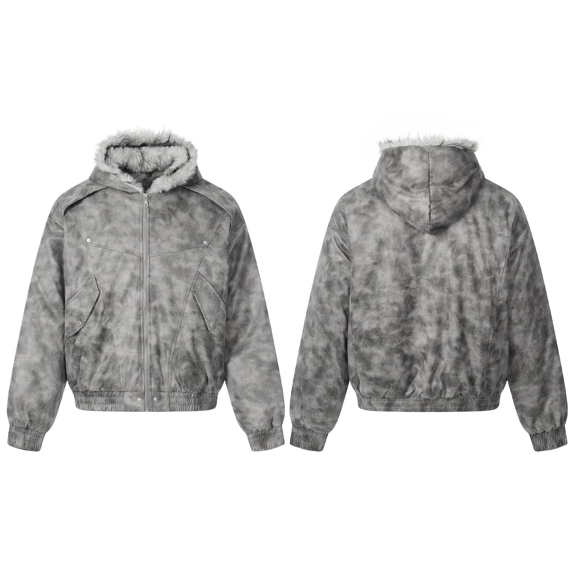 Distressed Washed | Hooded Oversized Jacket - Luxuryurbanwear