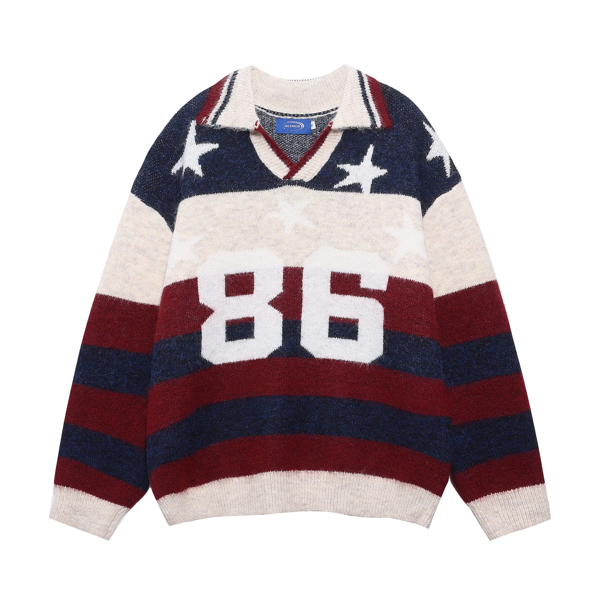 Varsity Spirit | Knit Stripe Number Sweater - Luxuryurbanwear