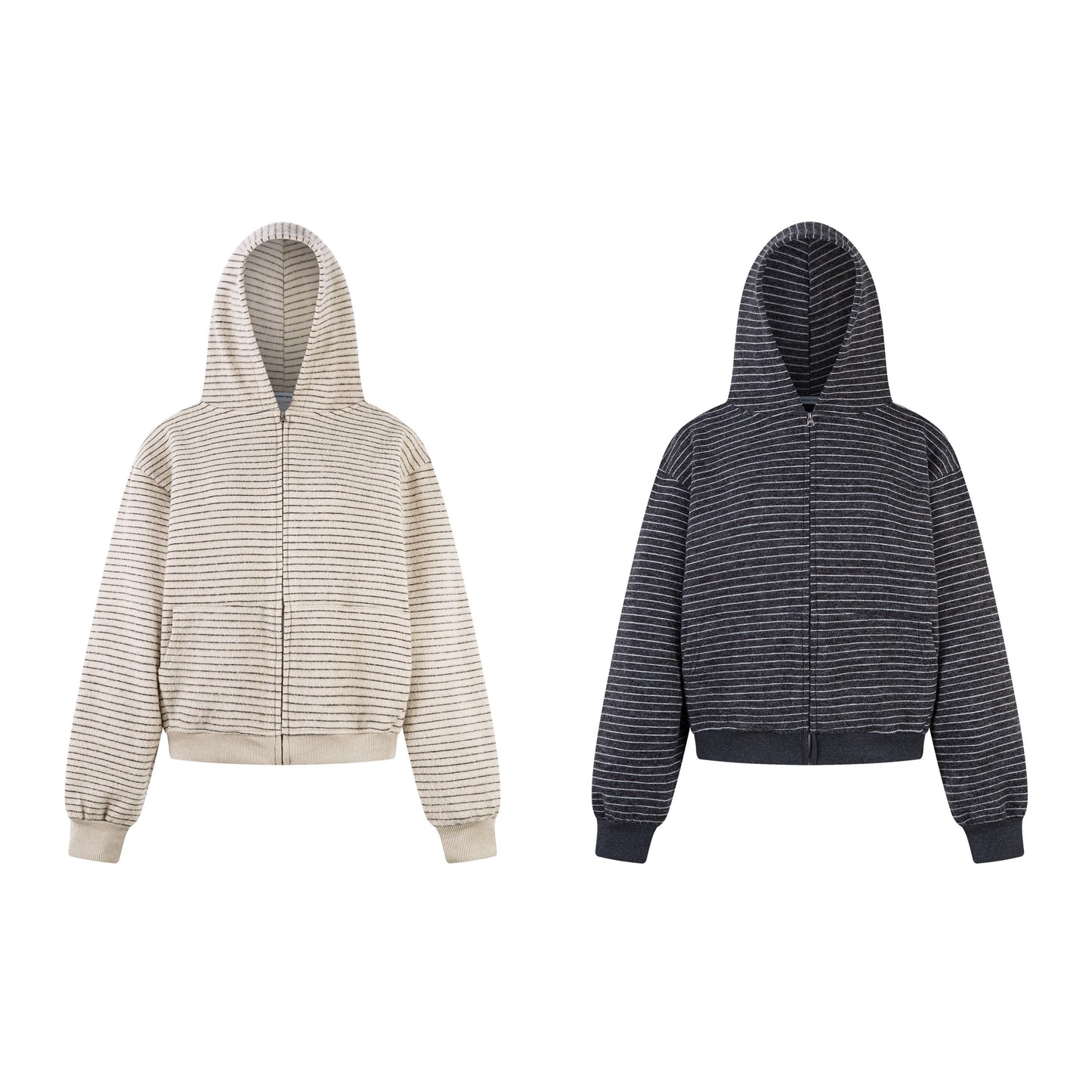 STRIPE CLOUD | Minimalist Knit Zip Hoodie - Luxuryurbanwear