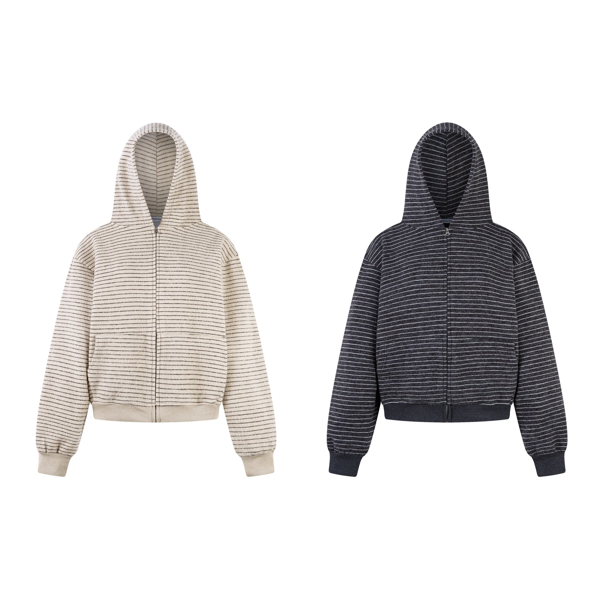 STRIPE CLOUD | Minimalist Knit Zip Hoodie - Luxuryurbanwear