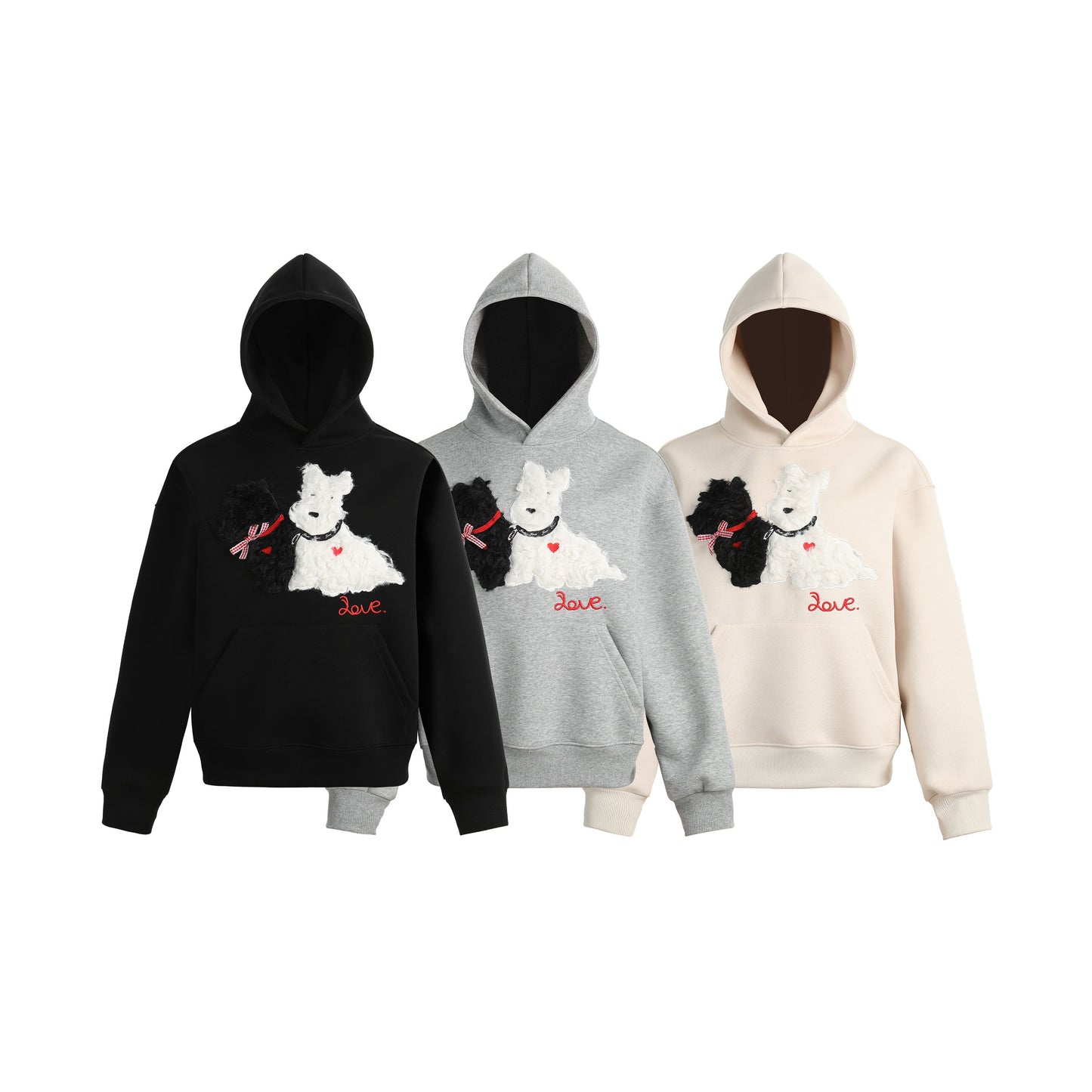 Puppy Love | Fleece Hoodie with Dog Patch - Luxuryurbanwear