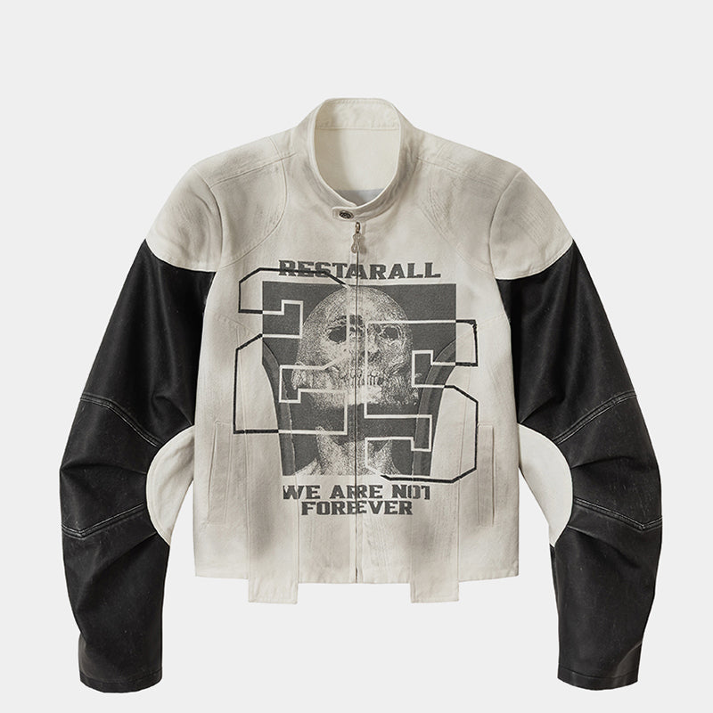 Retro Skull Punk | Motorcycle Jacket - Luxuryurbanwear