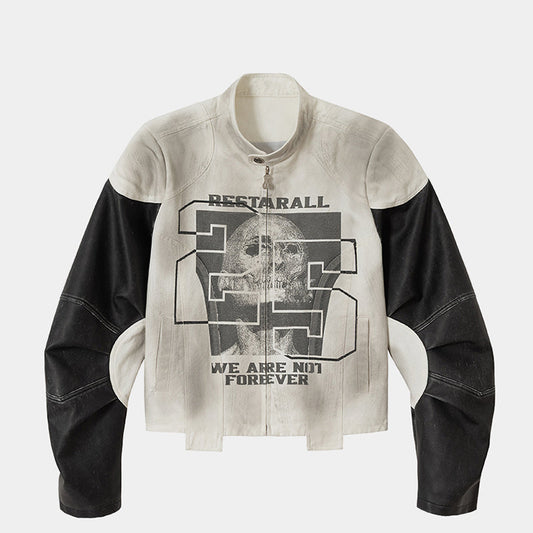 Retro Skull Punk | Motorcycle Jacket - Luxuryurbanwear