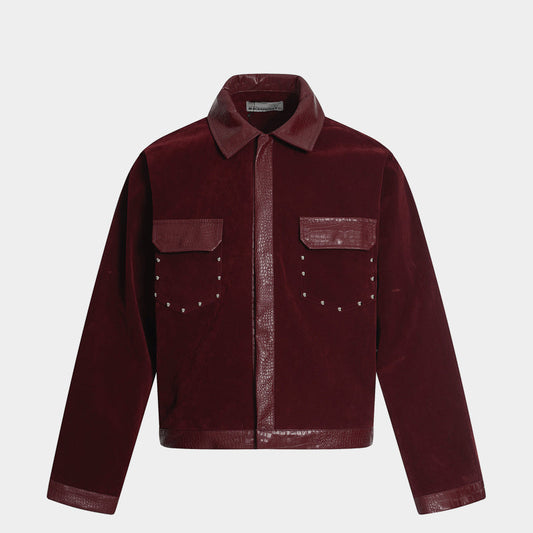 Studded Suede Croc | Motorcycle Jacket - Luxuryurbanwear