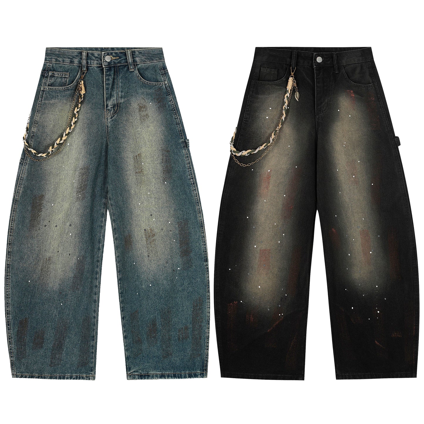 Midnight Fade | Oversized Vintage Wash Jeans - Luxuryurbanwear