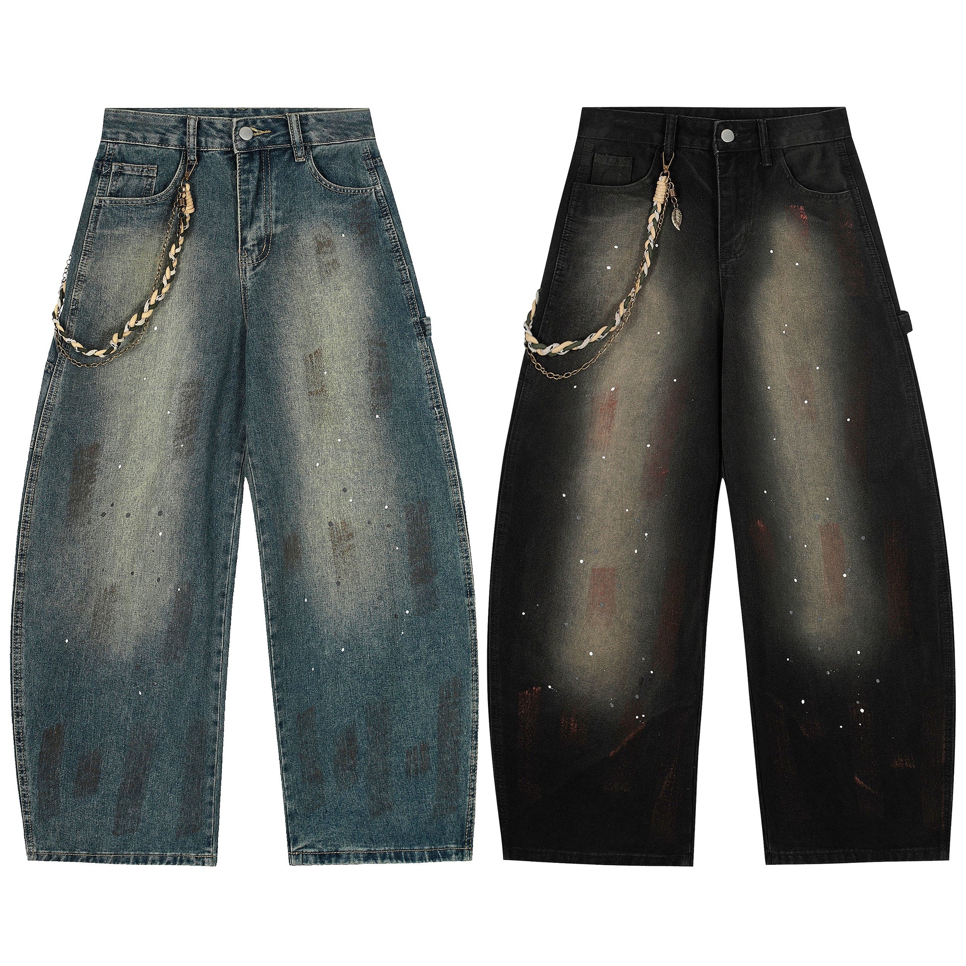 Midnight Fade | Oversized Vintage Wash Jeans - Luxuryurbanwear