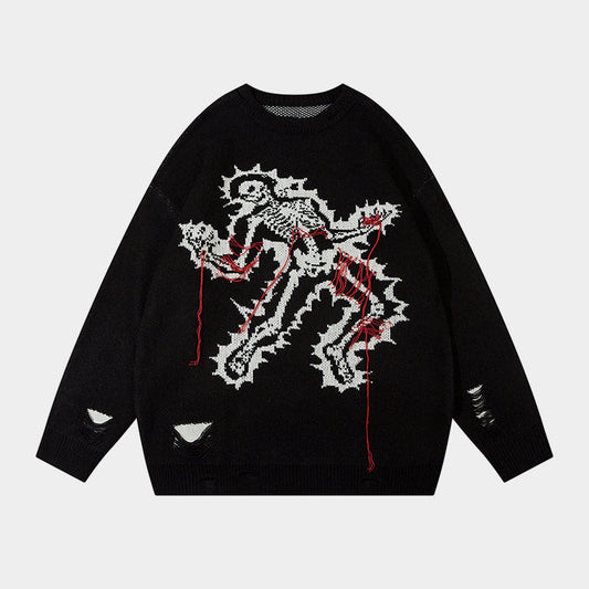 Grim Stitches | High Street Gothic Knit Jumper - Luxuryurbanwear