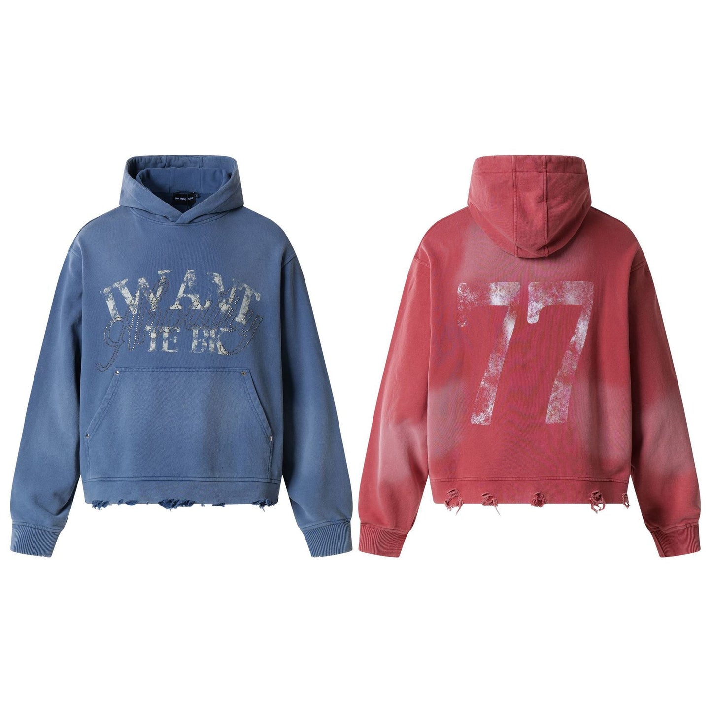 Letter Print | Oversized Washed Hoodie - Luxuryurbanwear