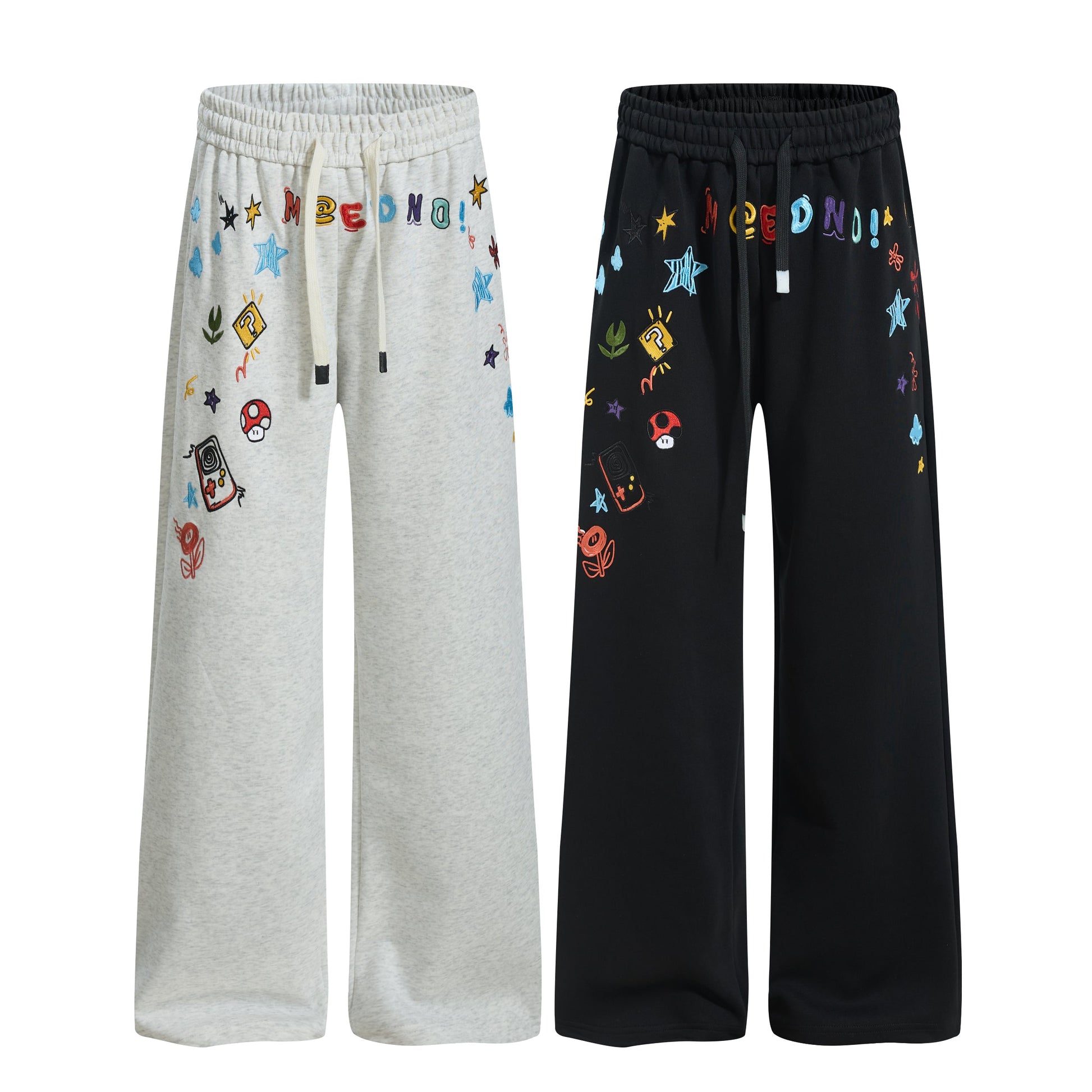 Cartoon Patch Decor | Loose Sweatpants - Luxuryurbanwear