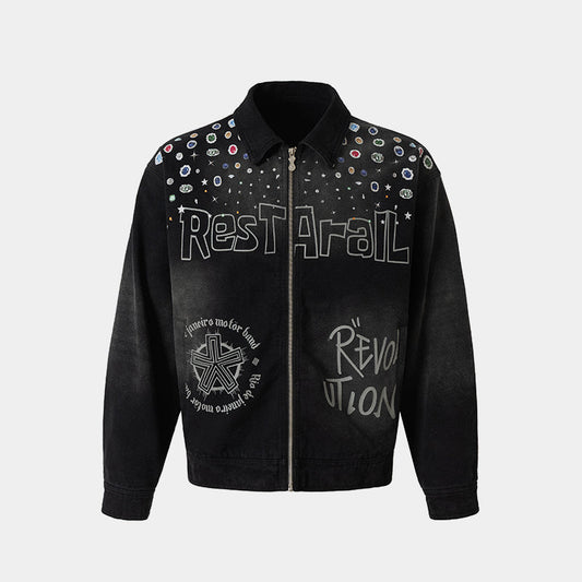 Hip-hop Graffiti Stars | Zip-Up Jacket - Luxuryurbanwear