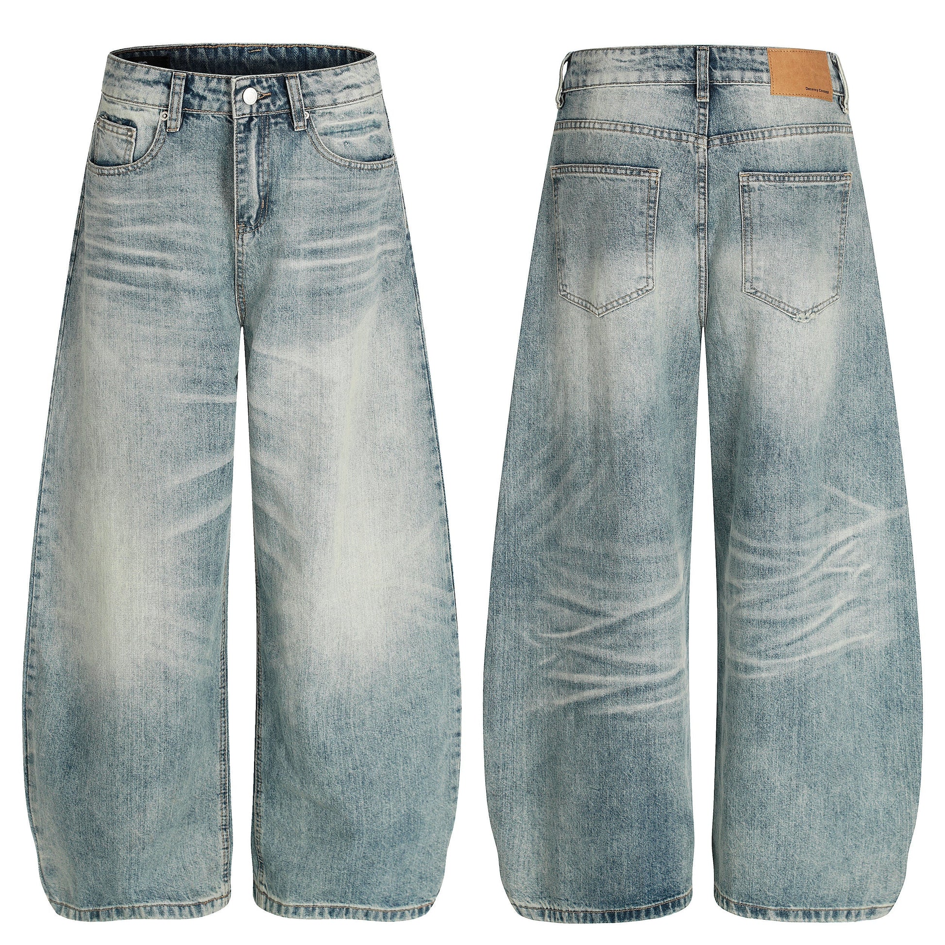 Sky Fade | Soft-Wash Wide Jeans - Luxuryurbanwear