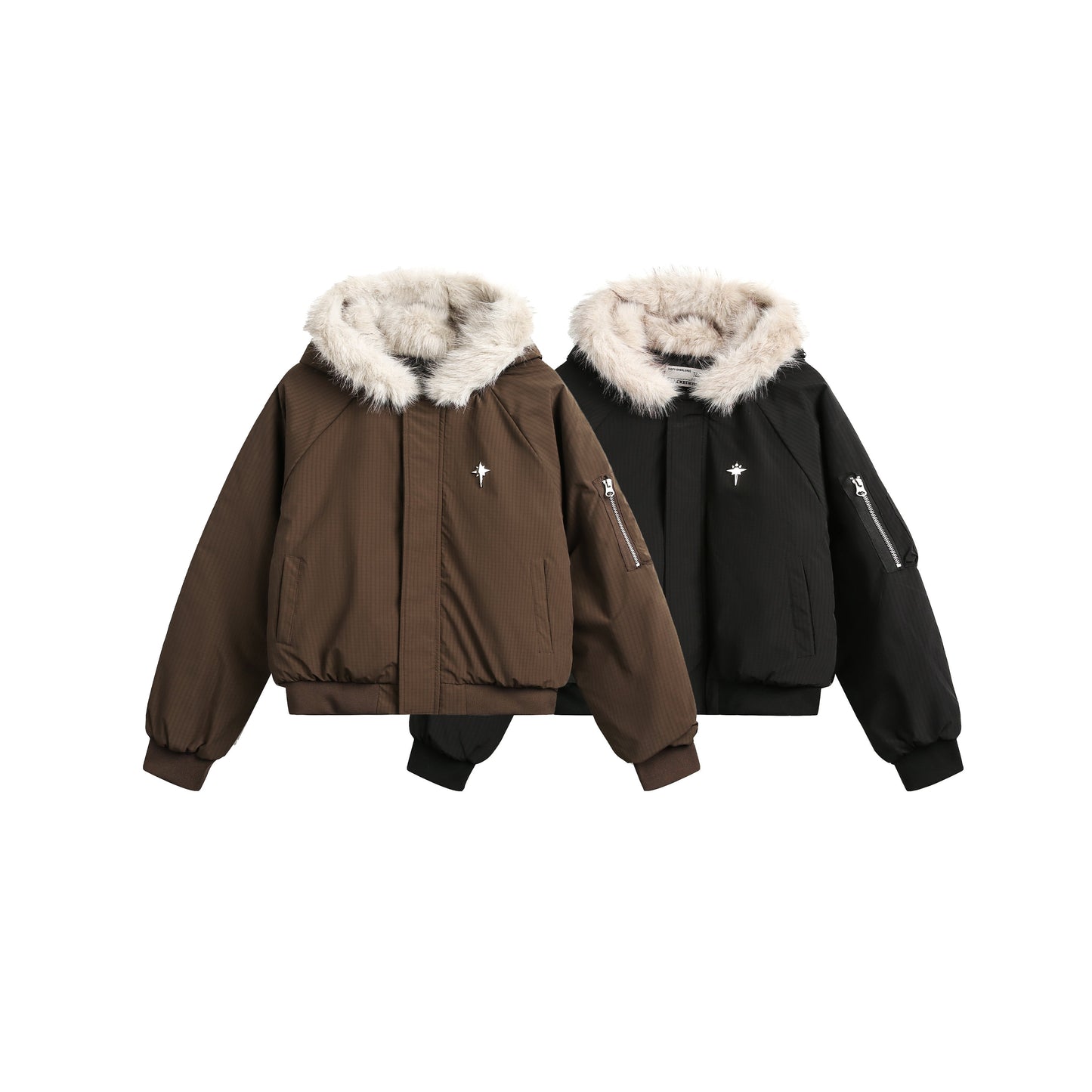 Star Rivets| Padded Bomber Jacket - Luxuryurbanwear