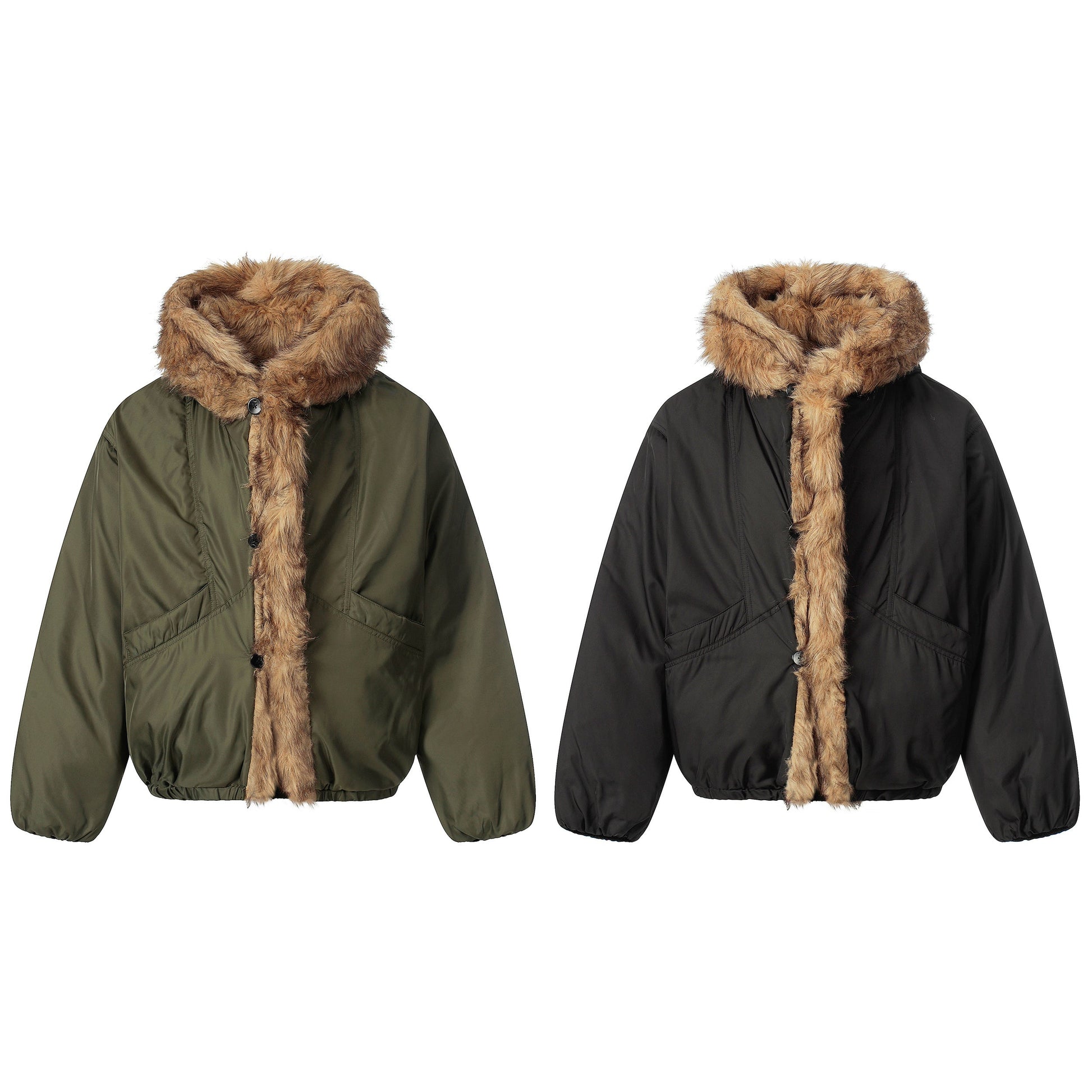 Vintage Fur-Lined | Cropped Winter Puffer - Luxuryurbanwear