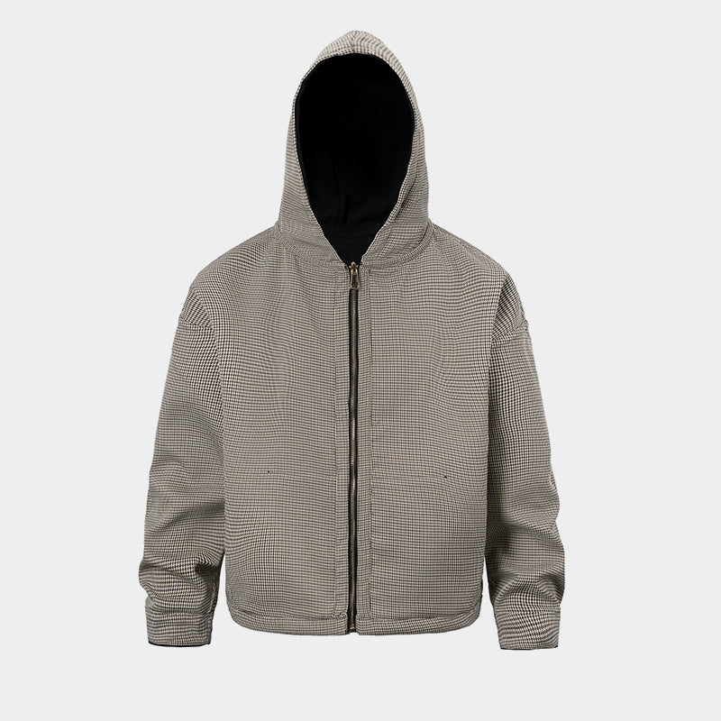 Houndstooth | Zip Up Hoodie - Luxuryurbanwear
