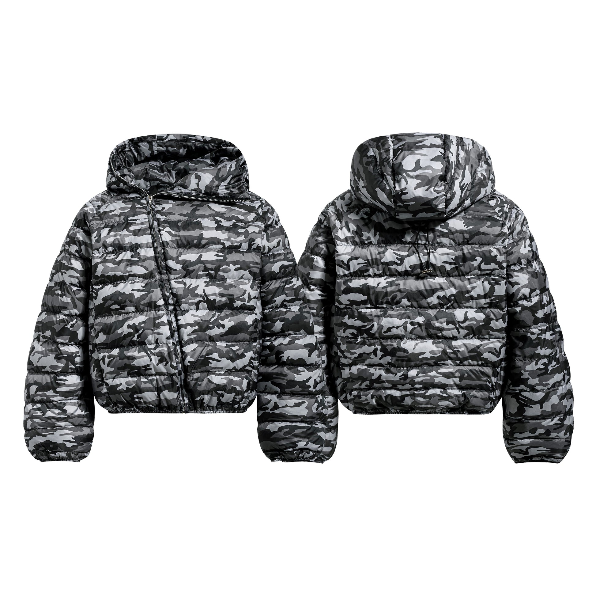 Camo Panel | Short Puffer Jacket - Luxuryurbanwear