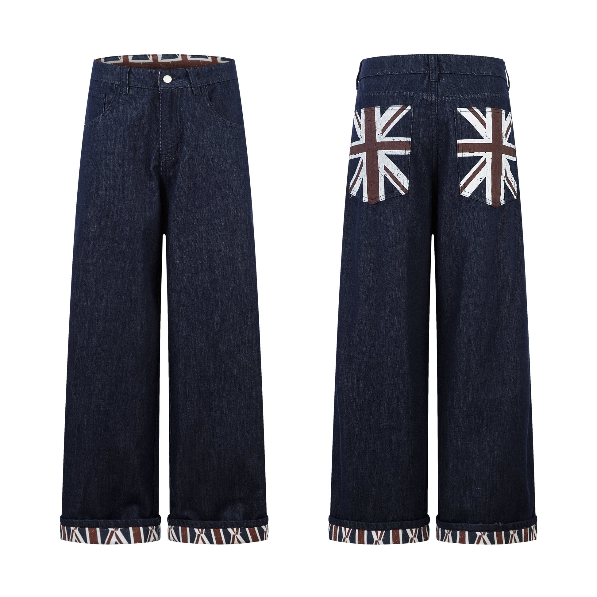 Retro Spliced Streetwear Denim | Y2K Wide Leg Baggy Jeans - Luxuryurbanwear