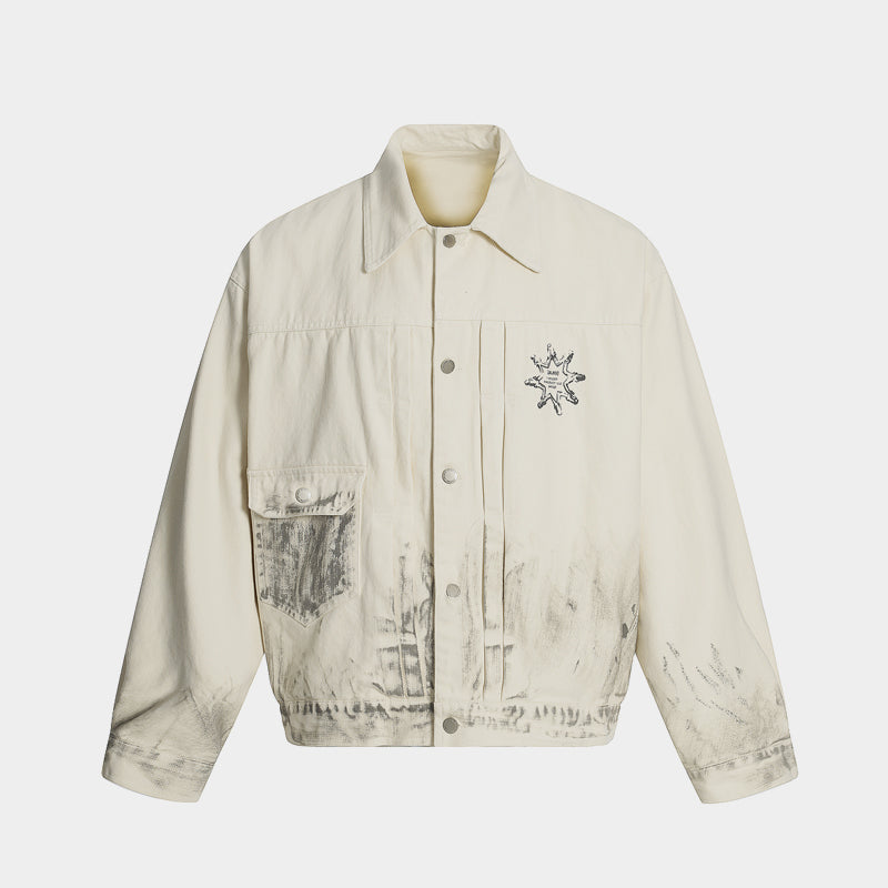 Distressed Washed Graphic | Street Jacket - Luxuryurbanwear