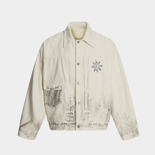 Distressed Washed Graphic | Street Jacket - Luxuryurbanwear