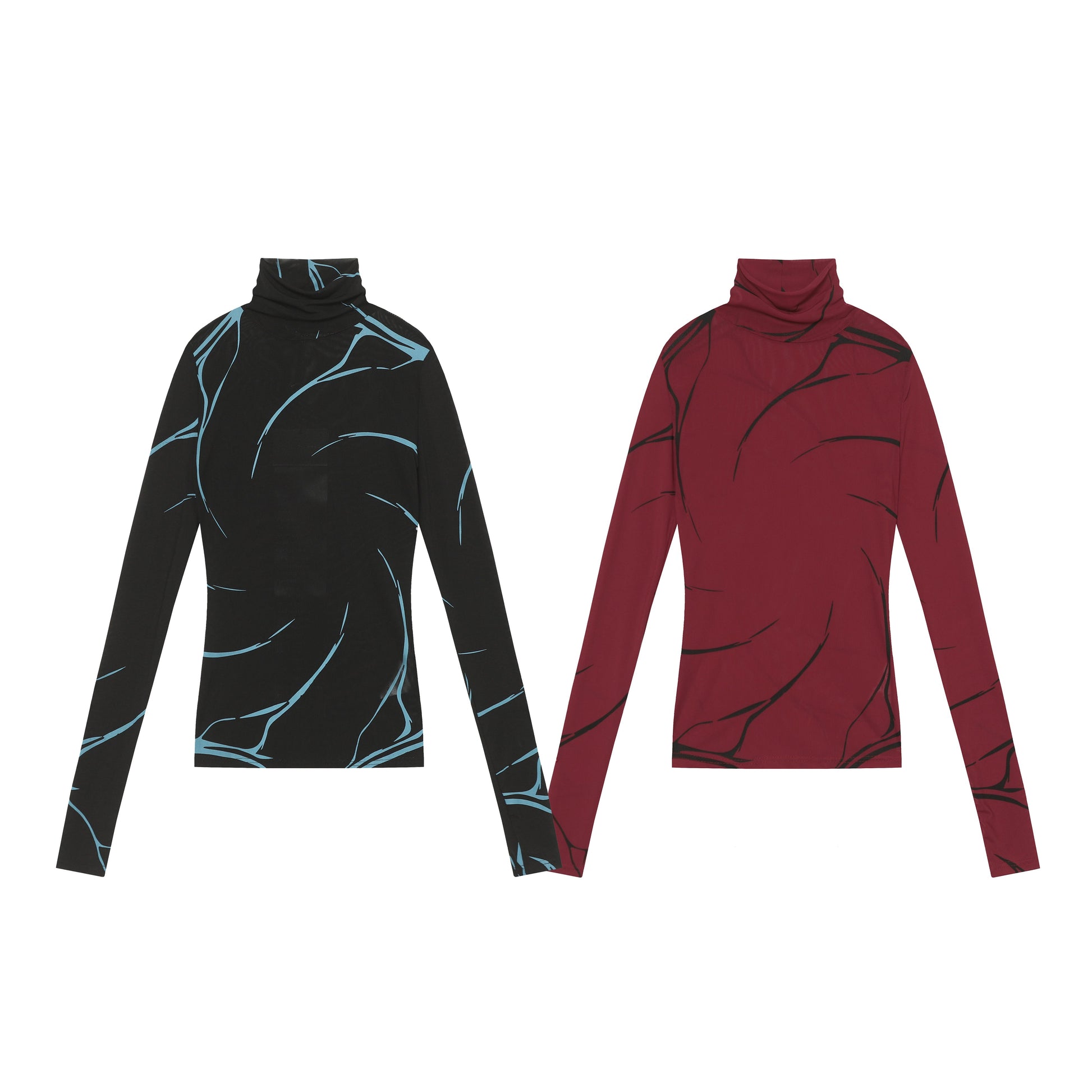 Abstract Line Graphic | Turtleneck Sweatshirt - Luxuryurbanwear
