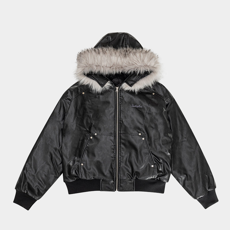 Moto Style | Faux Fur PU Jacket - Luxuryurbanwear