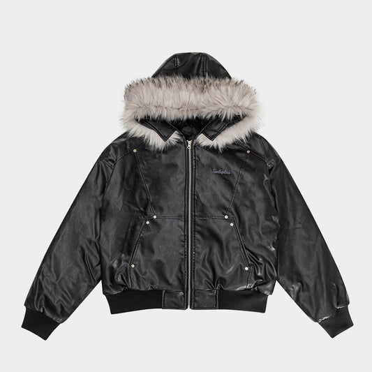 Moto Style | Faux Fur PU Jacket - Luxuryurbanwear