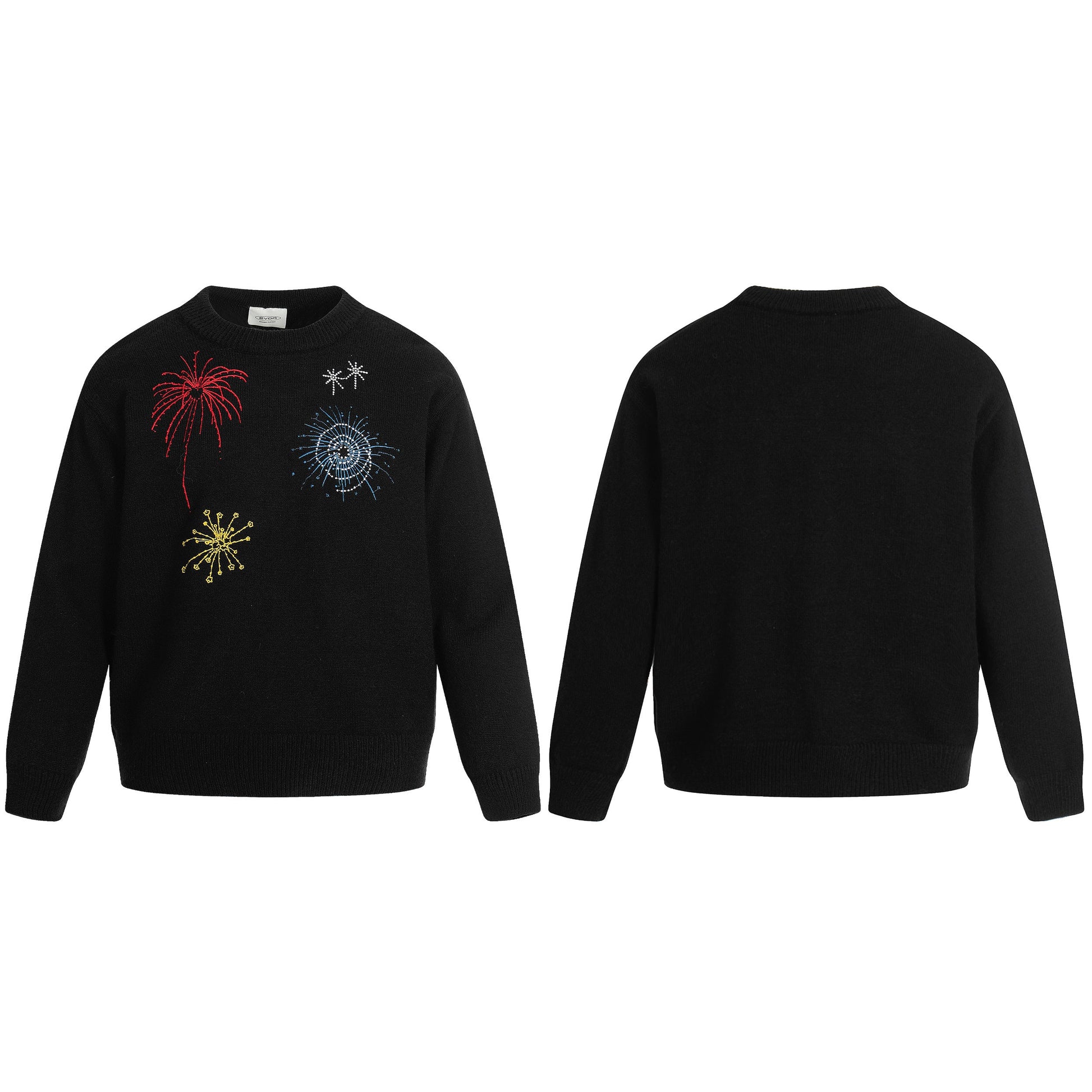Fireworks Embroidered | Knit Casual Sweater - Luxuryurbanwear