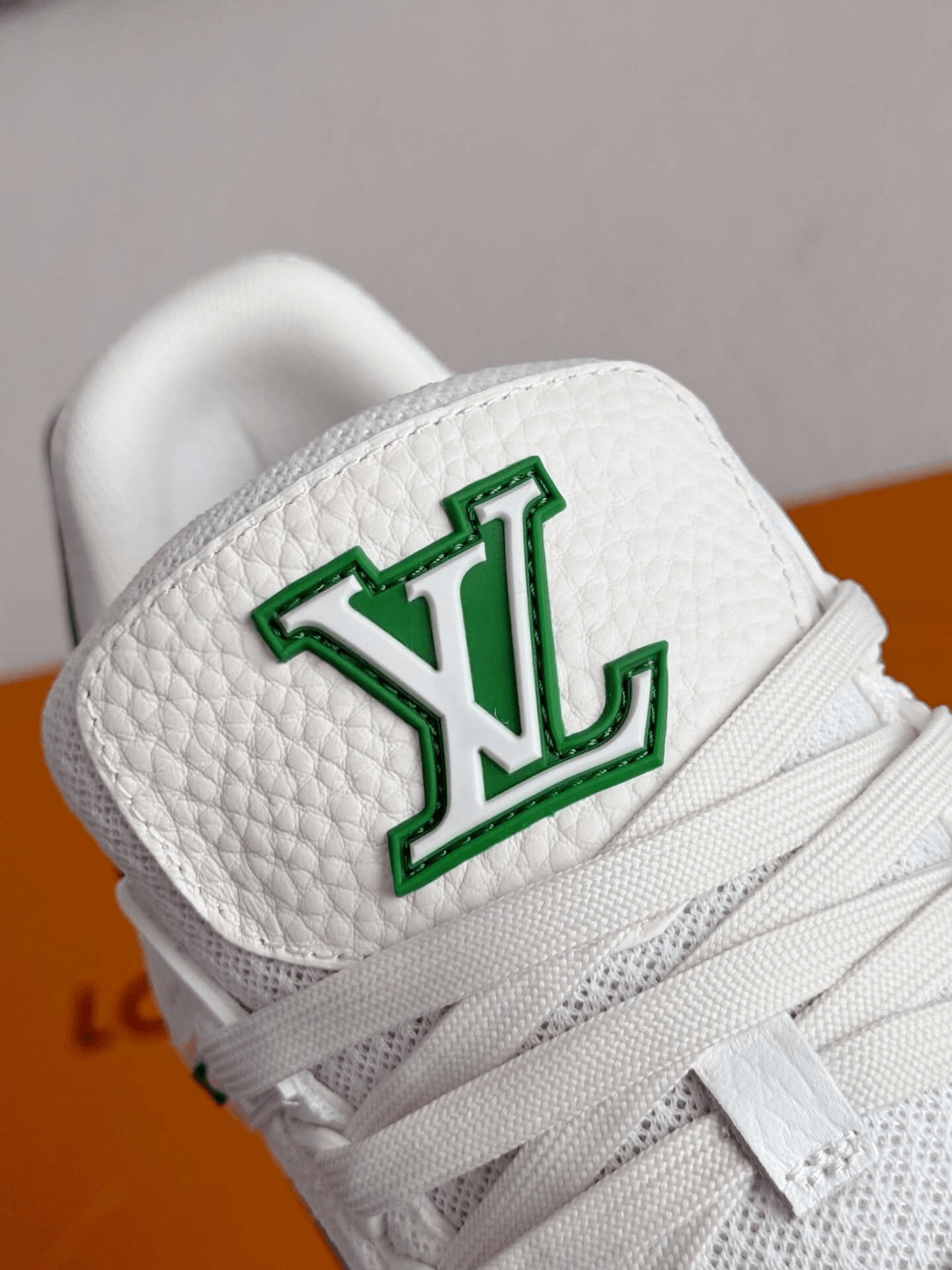Louis Vuitton Trainer Green White Sneakers CUSTOM
