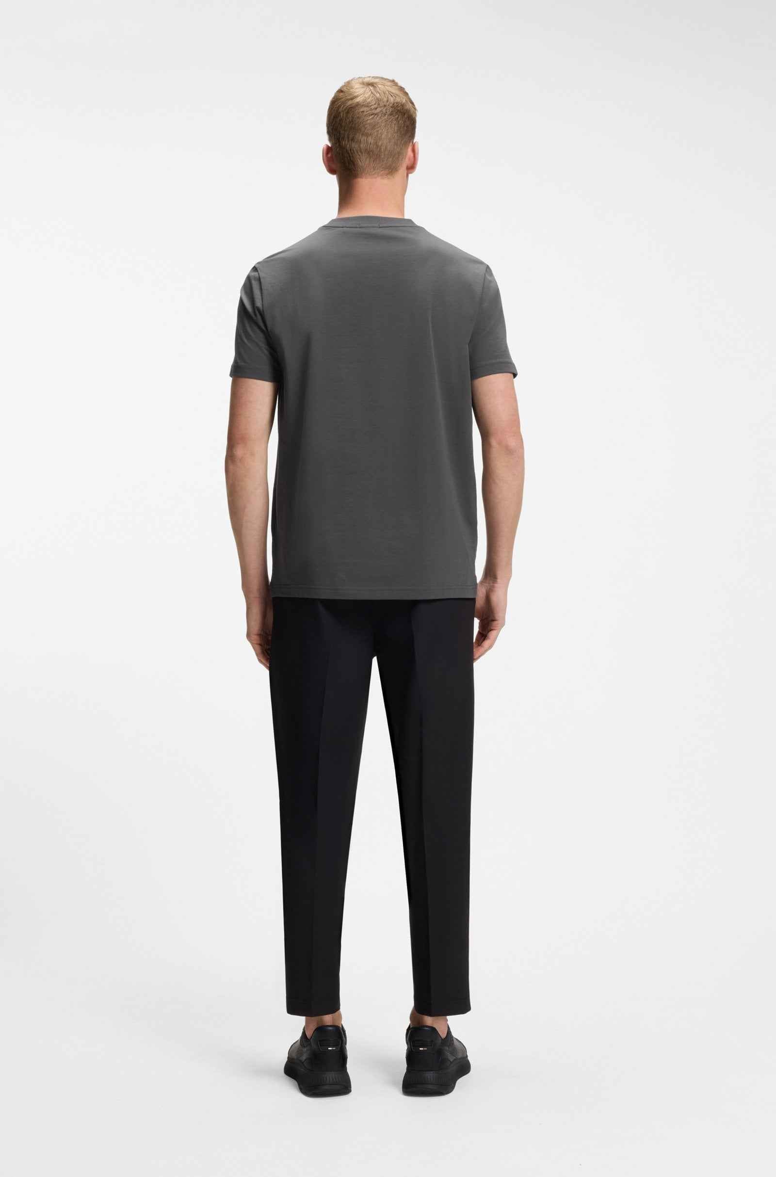 Boss Green Contrast Logo Tee - Charcoal