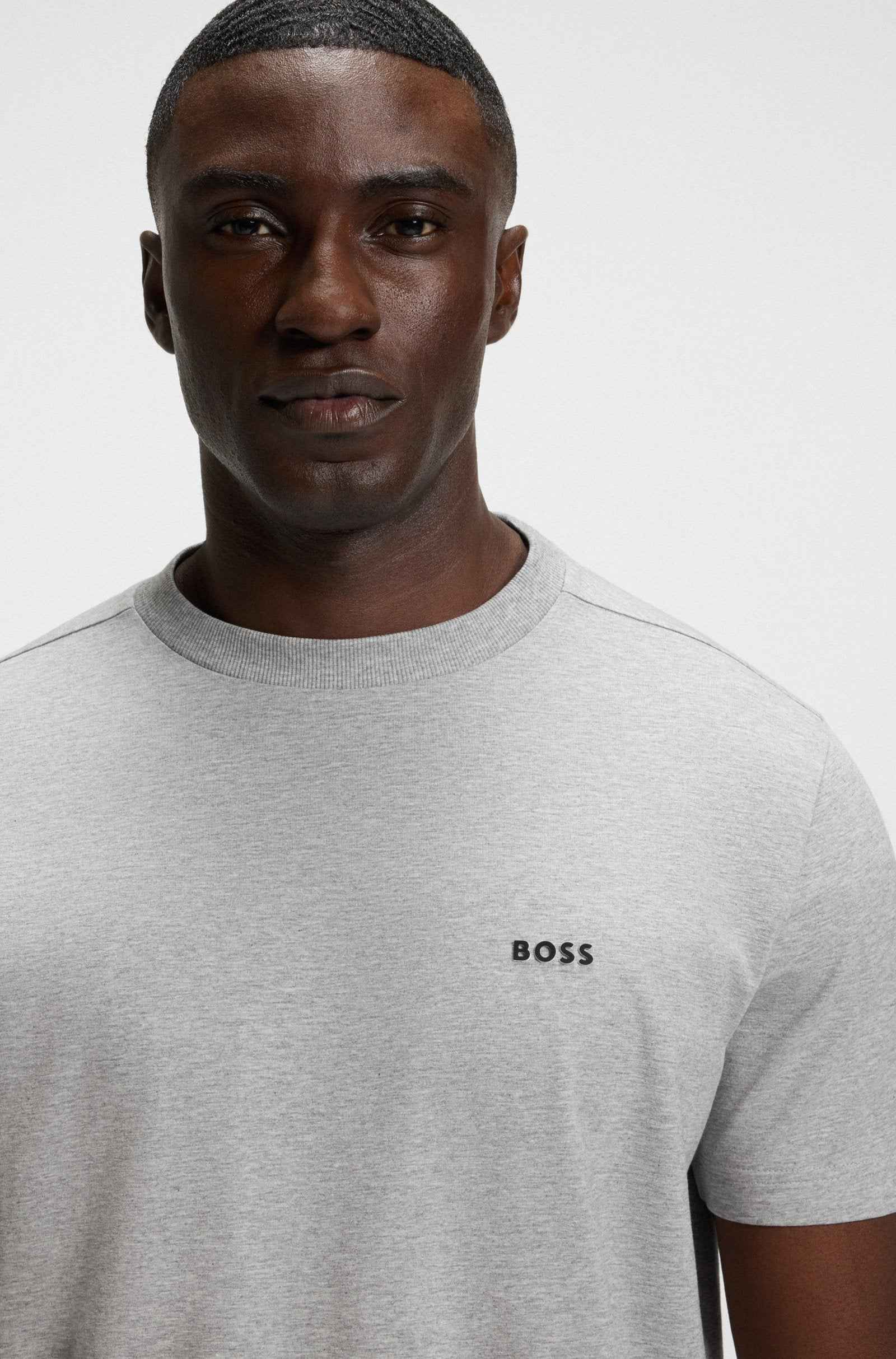 Boss Green Contrast Logo Tee - Grey