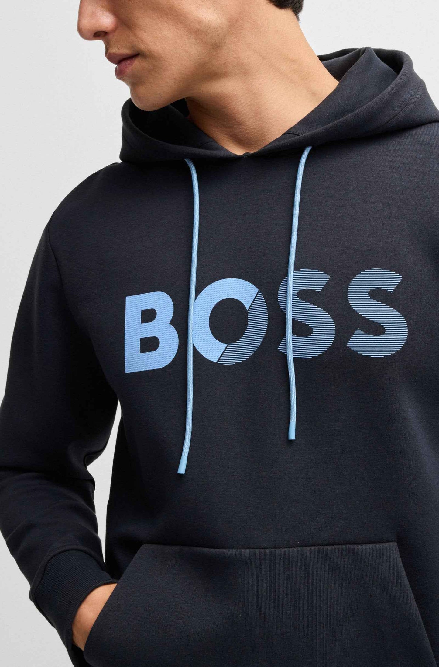 Boss Soody Tape Logo Hoodie - Navy
