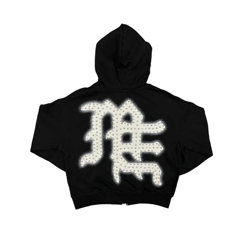 MIXED EMOTIONS Hoodie Emotions Never Die Typography ZipUp
