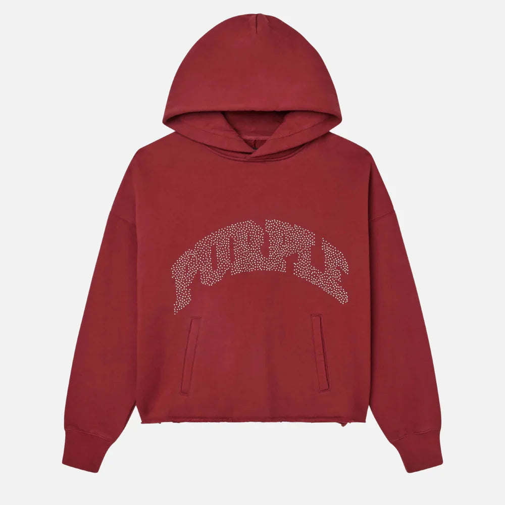 PURPLE Hoodie Rhinestone Logo