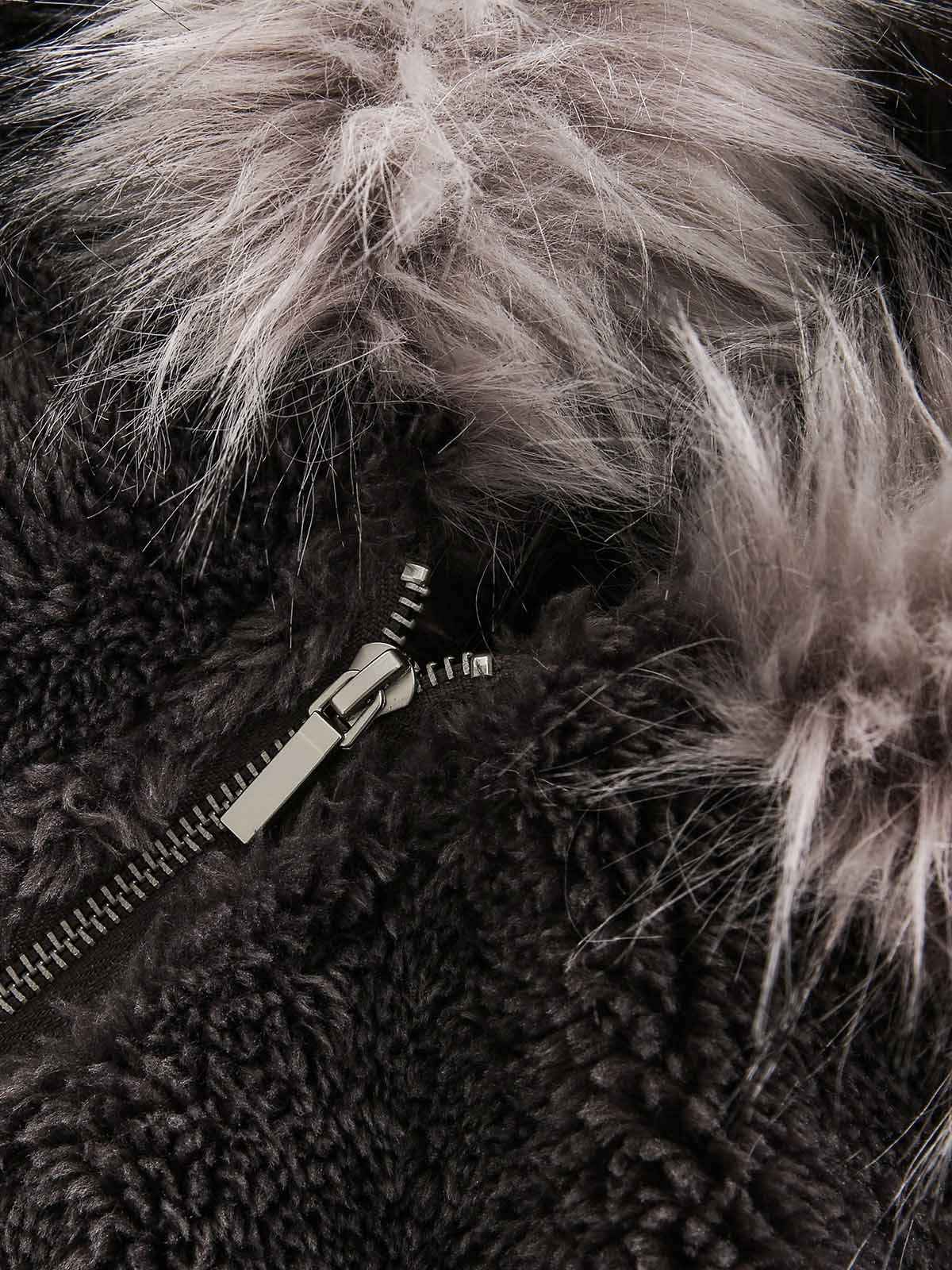 Thesupermade Fur Hooded Quilted Sherpa Jacket - 2304